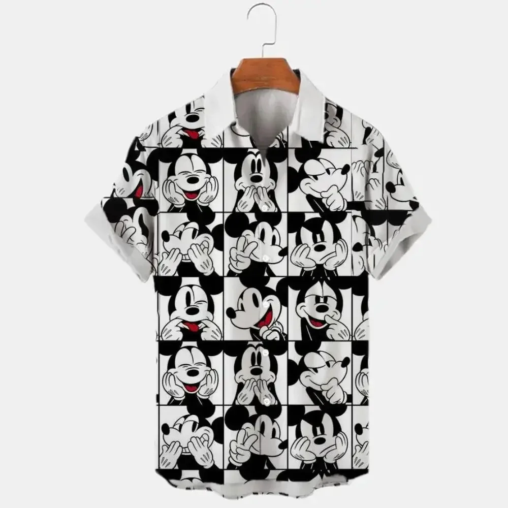 New 3D Printed Disney Donald Duck and Mickey Mouse Men's Shirt Summer Fashion Street Trend Retro Boutique Men's and Women's Top 2