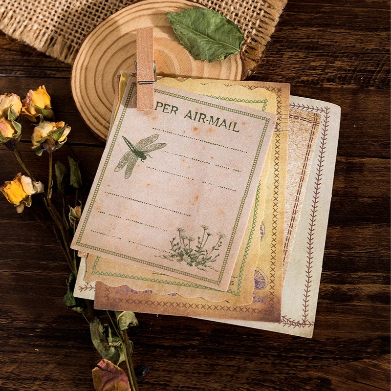 Journamm 30pcs/pack Vintage Style Craft Paper DIY Scrapbooking Materials Decor Junk Journal School Marking Stationery Memo Paper 4