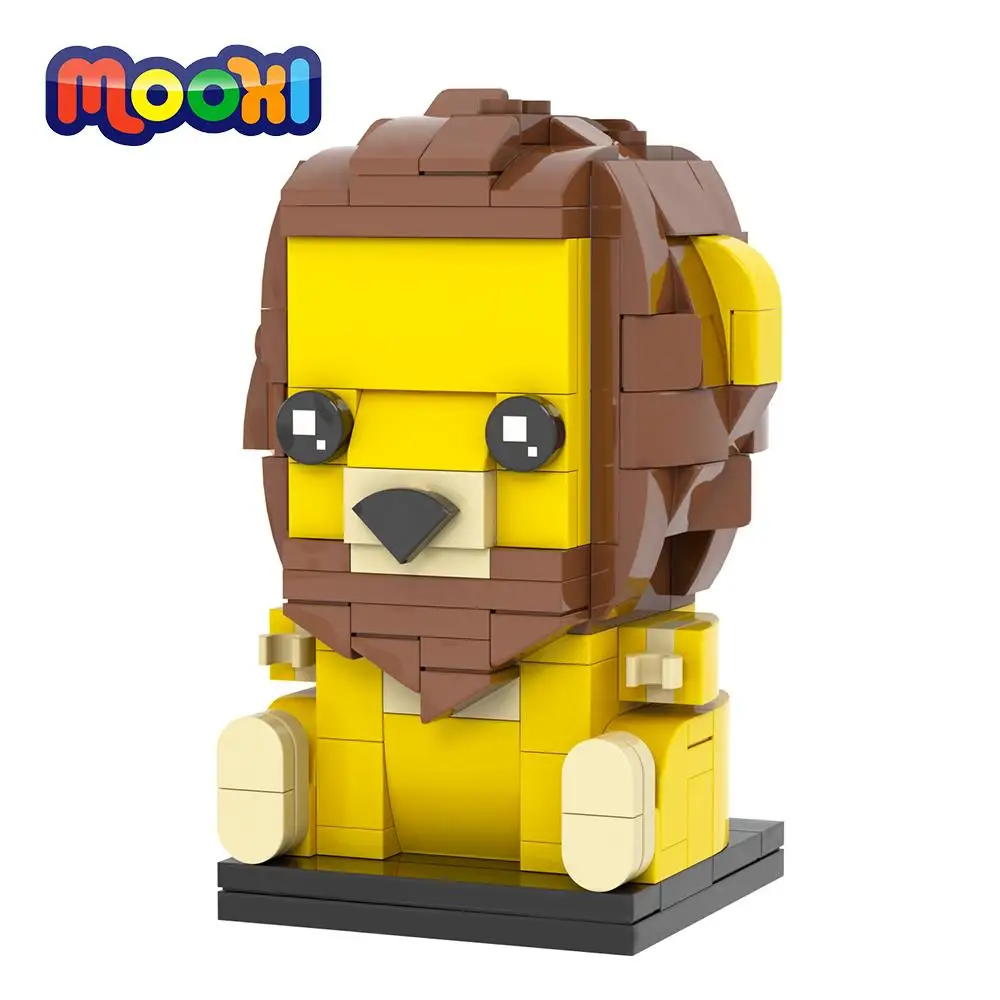 MOOXI Animal Lion 215Pcs MOC Brick Creative BrickHeadsed Model DIY ...