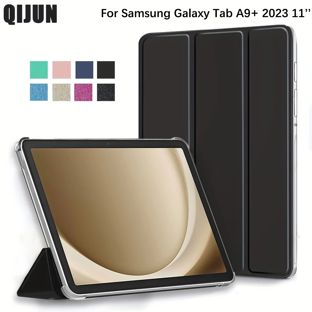 Flip Tri-fold Stand Capa para Samsung Galaxy Tab a9 Plus Capa de Couro pu Auto Dormir Wake a9 Plus 11 2023 Sm-x210 X216b