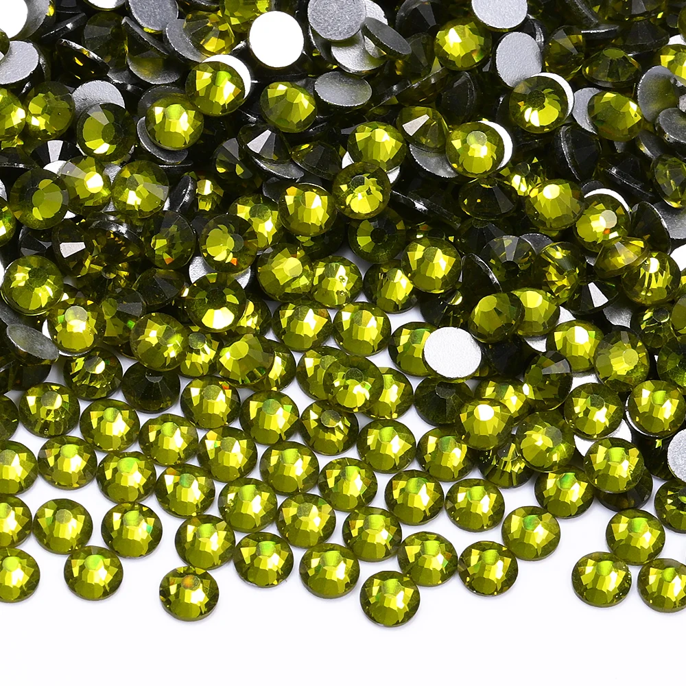 High-Quality Silver Glitter Glass Crystal Rhinestones for Nail Art and Wedding Dress Decoration