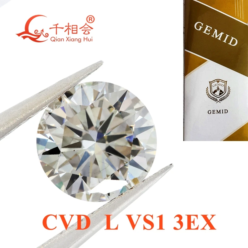 

CVD diamond L color 1.780ct VS1 clarity 3EX cutting round GEMID certificated white lab grown diamond loose stone