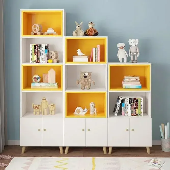 Factory Book Shelf Wood Decorative Floor Bookcase Display Storage Holder Kid Office Furniture Cabinet Set Bookshelf