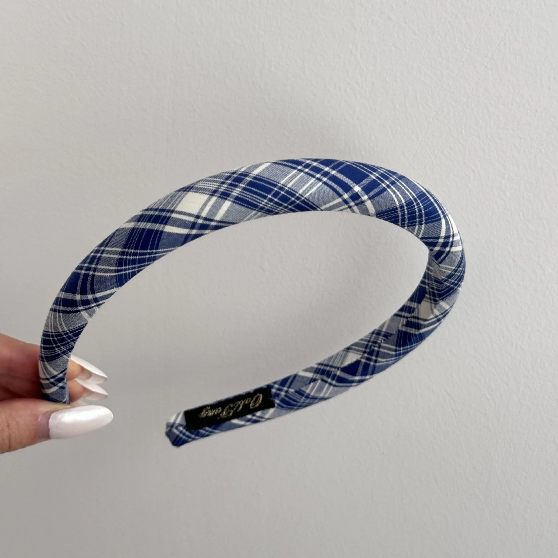 2025 Korea Nette Blau Plaid Haarbänder Stirnband Frauen Kinder Mädchen Scrunchie Haar Kopf Hoop Bands Zubehör Kopfschmuck Kopfbedeckungen – Detail 15