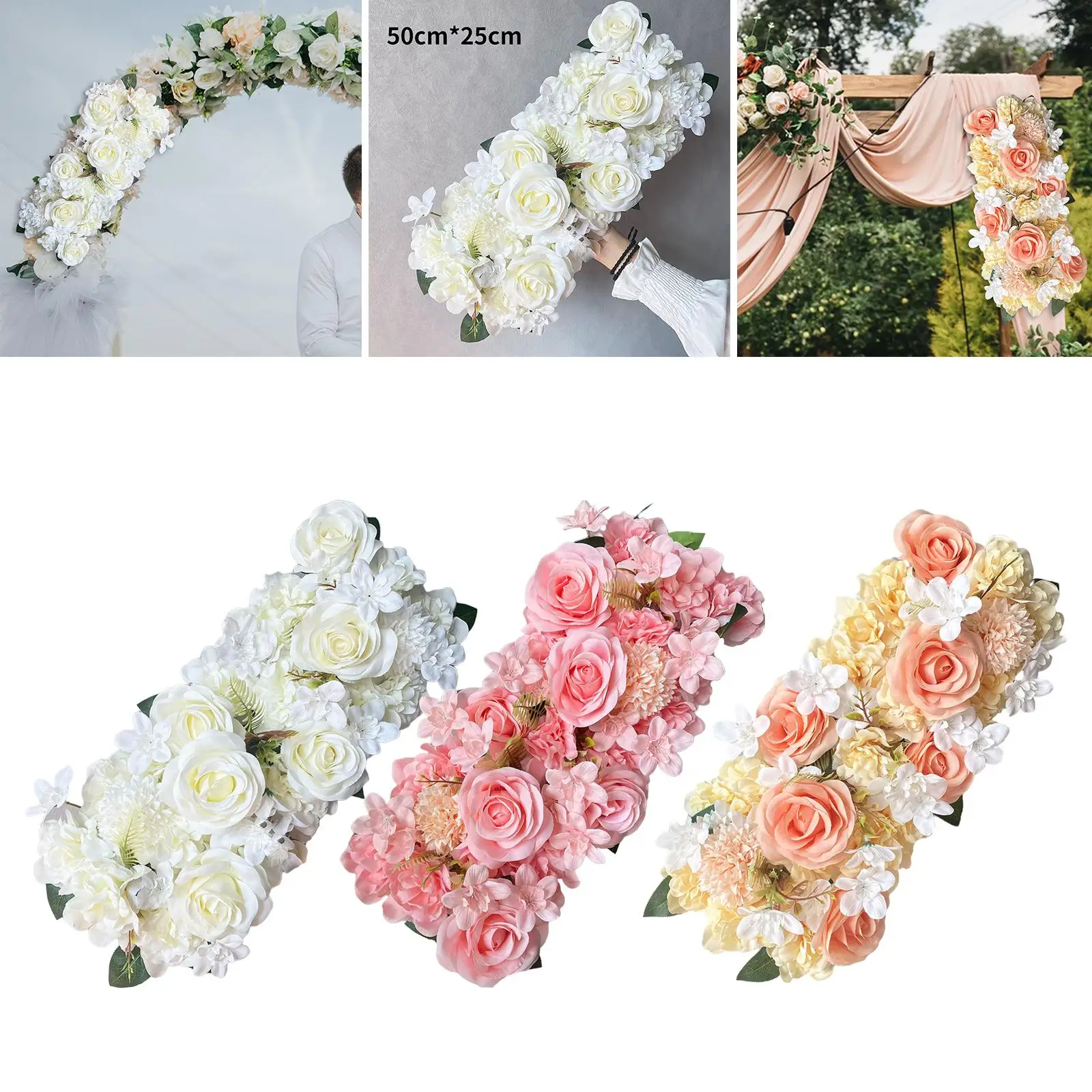 Realistic Flower Wall Panels DIY Arch Flower Row Floral Backdrop Artificial