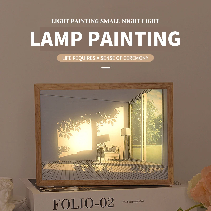 Wall light light shadow three color dimming luminous mural for living room bedroom