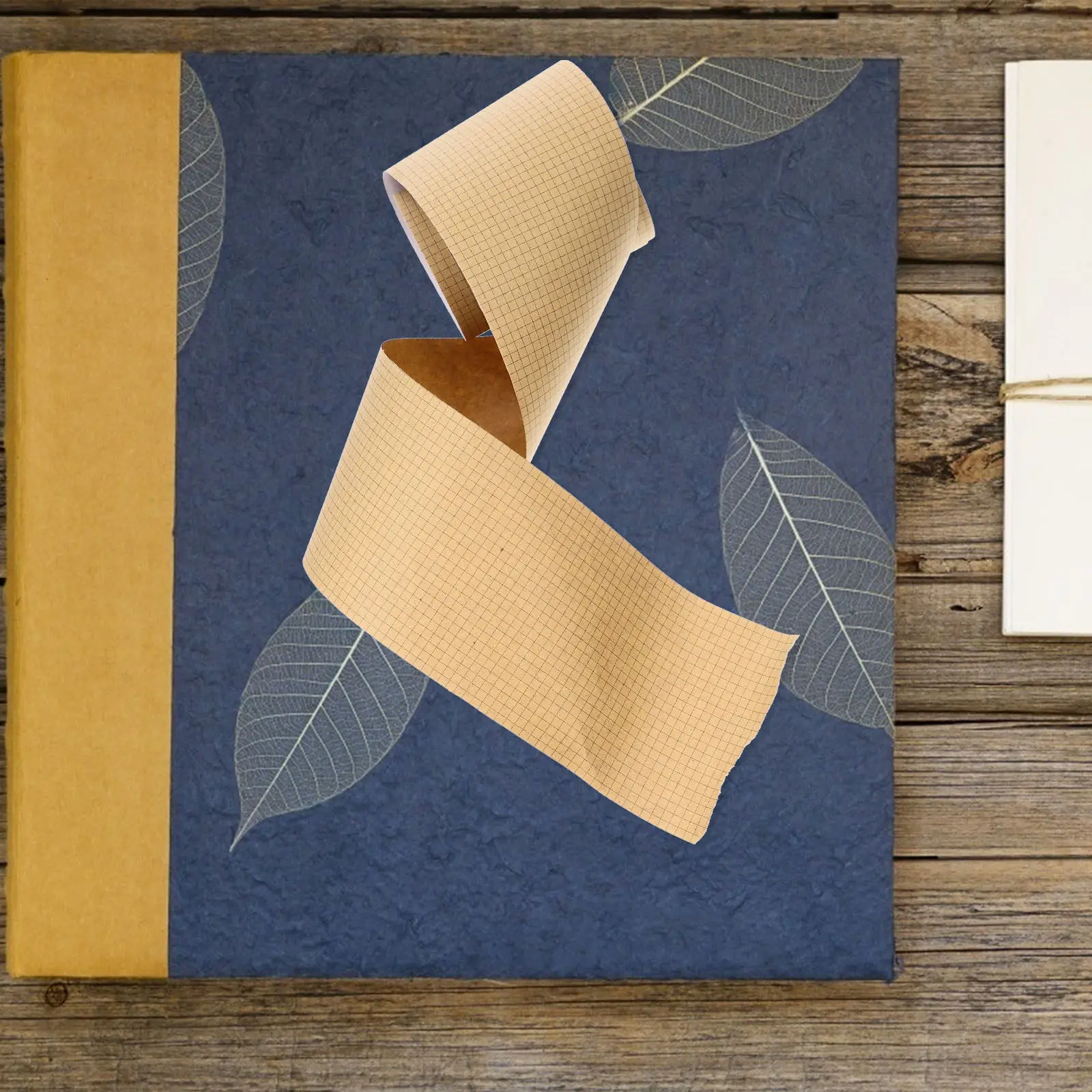 2 롤 빈티지 크래프트 종이 테이프 장 접착제 스크랩북 Diy 공예품 문구류 찢을 수 있는 손으로 찢을 수 있는 책용 스티커