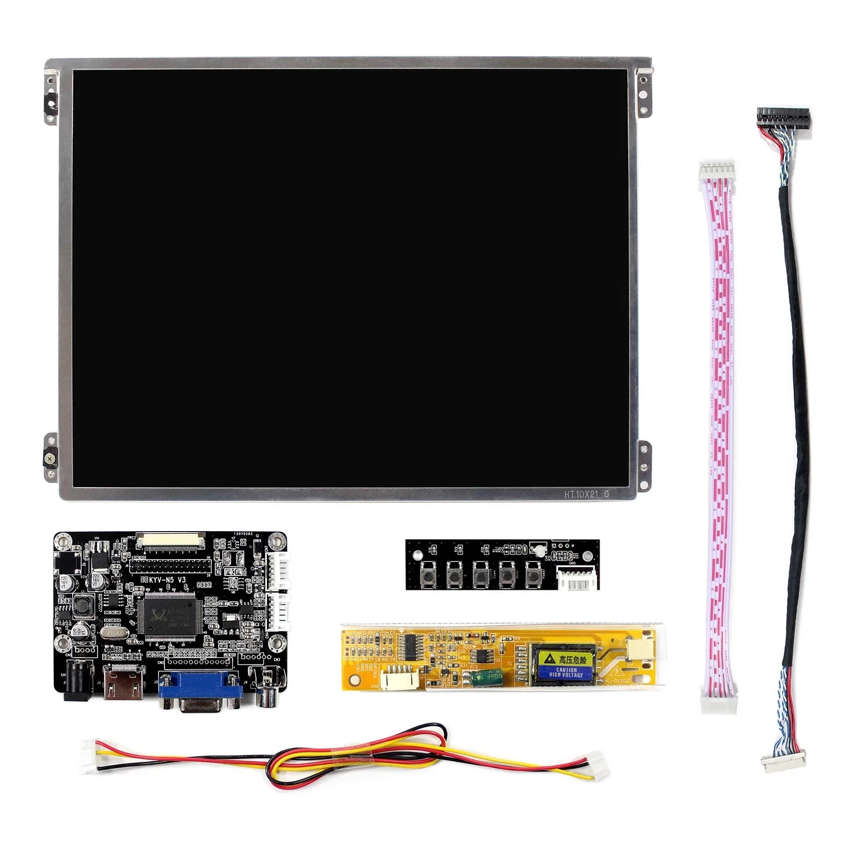 Original Hdmi Vga av Lcd Controller Board Monitor 10.4 Polegada 1024x768 Ips Lcd Led Tela Substituição do Painel 600 Nit Brilho Novo - Imagem 3