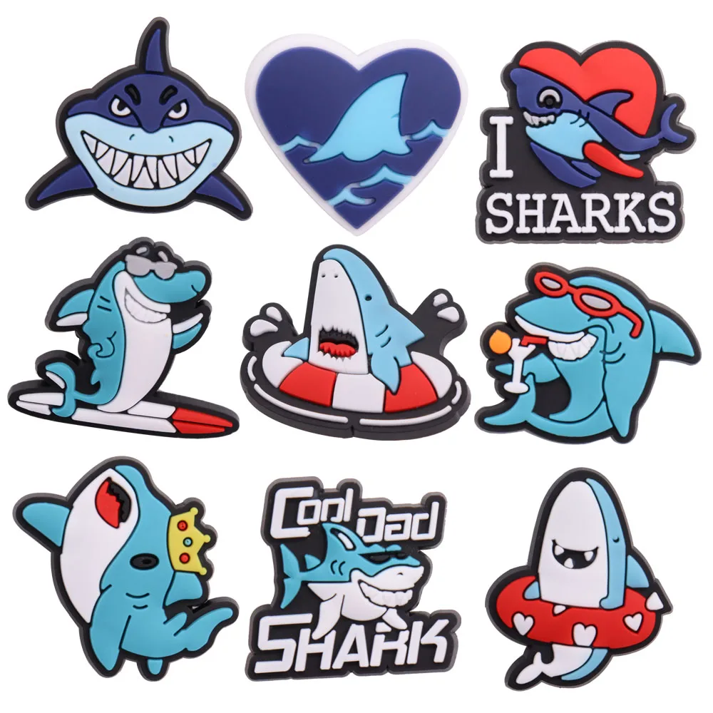 

Новое поступление, 1 шт., браслеты из ПВХ с застежкой «I Love Shark», украшение для тапочек в форме сердца, садовые украшения для обуви, аксессуары в подарок
