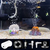 Aquarium Decoration Air Stone Volcano Shell Submarine Fish Tank 220-240V Silent Air Pumps Bubble Stone 110V Oxygen Pump 1