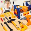 Children Pretend Play Repair Tools Play Game 2 In 1 DIY Toolbox Chair Toy Plastic Construction Screw Tools Toys for Boys Gifts 1