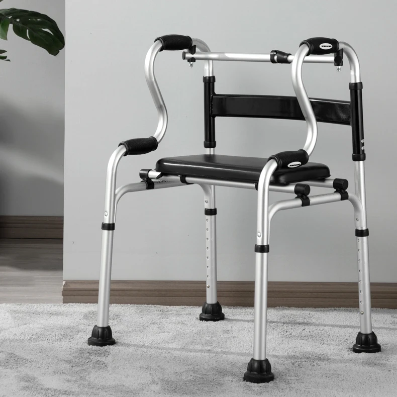 multifunction commode shower walker chair upright walker with seat and wheels walking aid assist elderly foldable walking chair 2