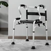 multifunction commode shower walker chair upright walker with seat and wheels walking aid assist elderly foldable walking chair 2
