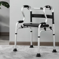 multifunction commode shower walker chair upright walker with seat and wheels walking aid assist elderly foldable walking chair 2