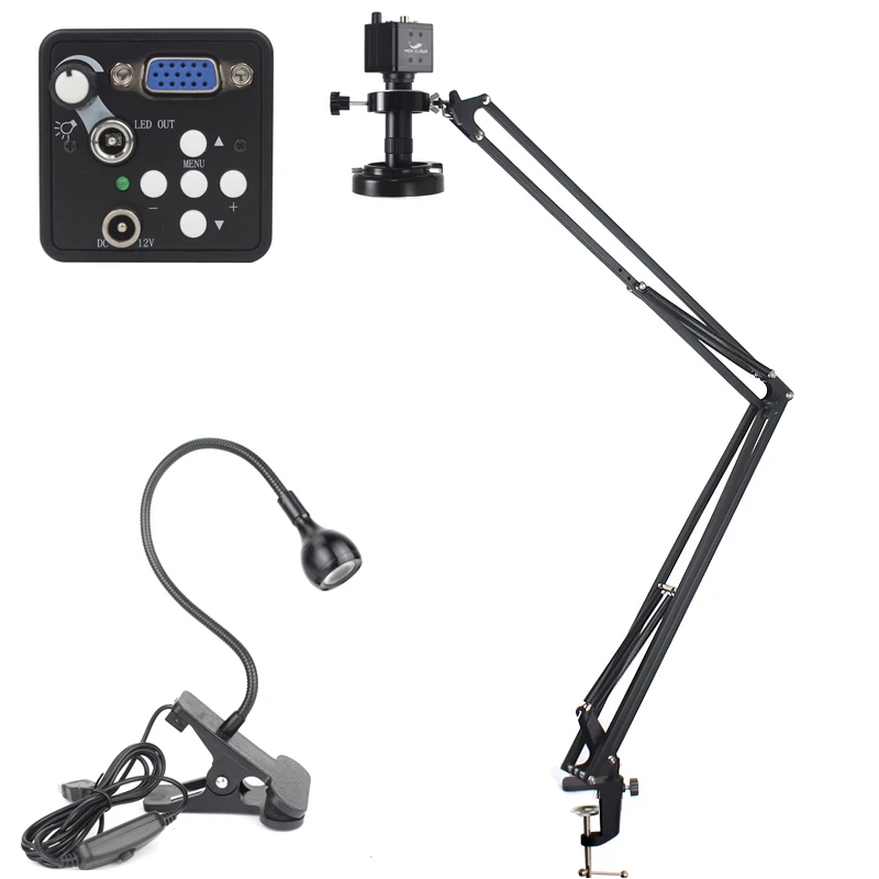 

13MP VGA Industrial Video Microscope Digital Microscope Camera 130X Zoom C Mount Lens For Phone PCB Repair Soldering Tools
