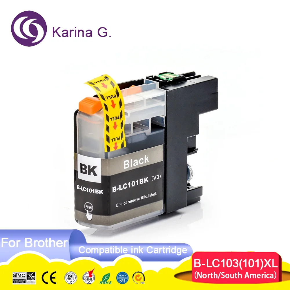 10PCS Compatible for LC101 LC103 Ink Cartridge Suit for Printer MFC-J285DW J450