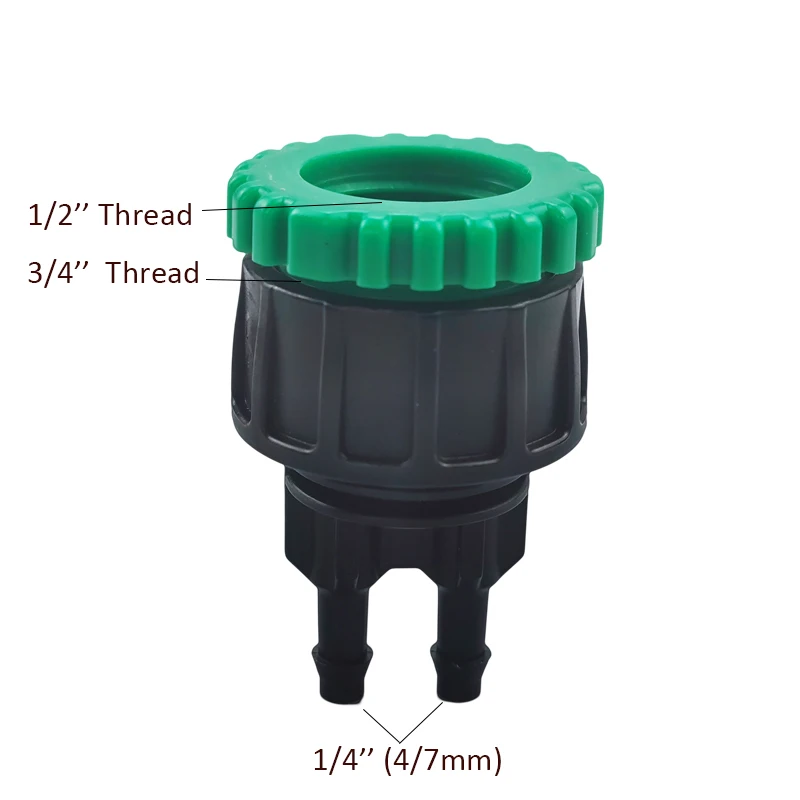 Female 1/2 3/4 To 1/4"  Garden Tap Y Water Splitter Irrigation 4/7 Hose Splitter Watering