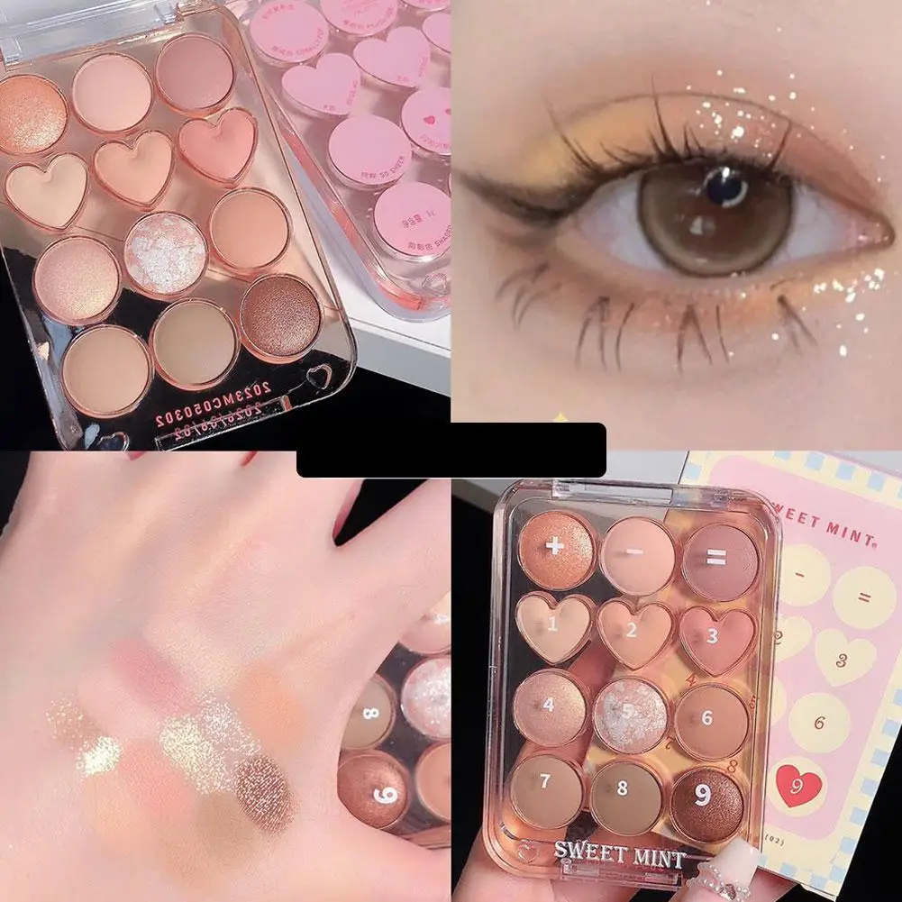 

12 Colors Love Heart Eyeshadow Palette Pink Nude Natural Pallet Shadows Cosmetic Purple Eye Saturation Glitter Low Makeup K F1N4