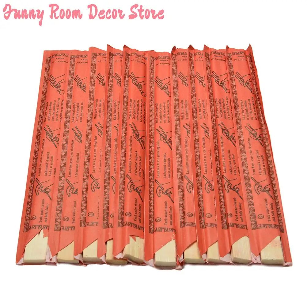 10 Pairs Disposable Chinese Bamboo Chopsticks Kari-Out 9" Long Individually Wrapped Chop Sticks On Sale