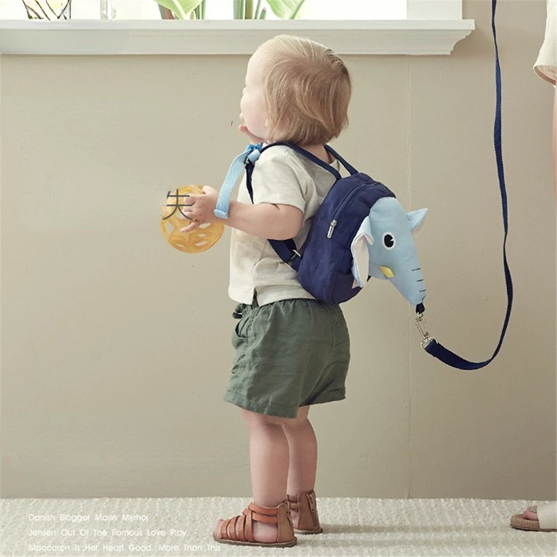 Baby Anti-lost Backpack Baby Elephant Baby Anti-lost Rope Children's Kindergarten Shoulders Schoolbag Traction Rope Bracelet