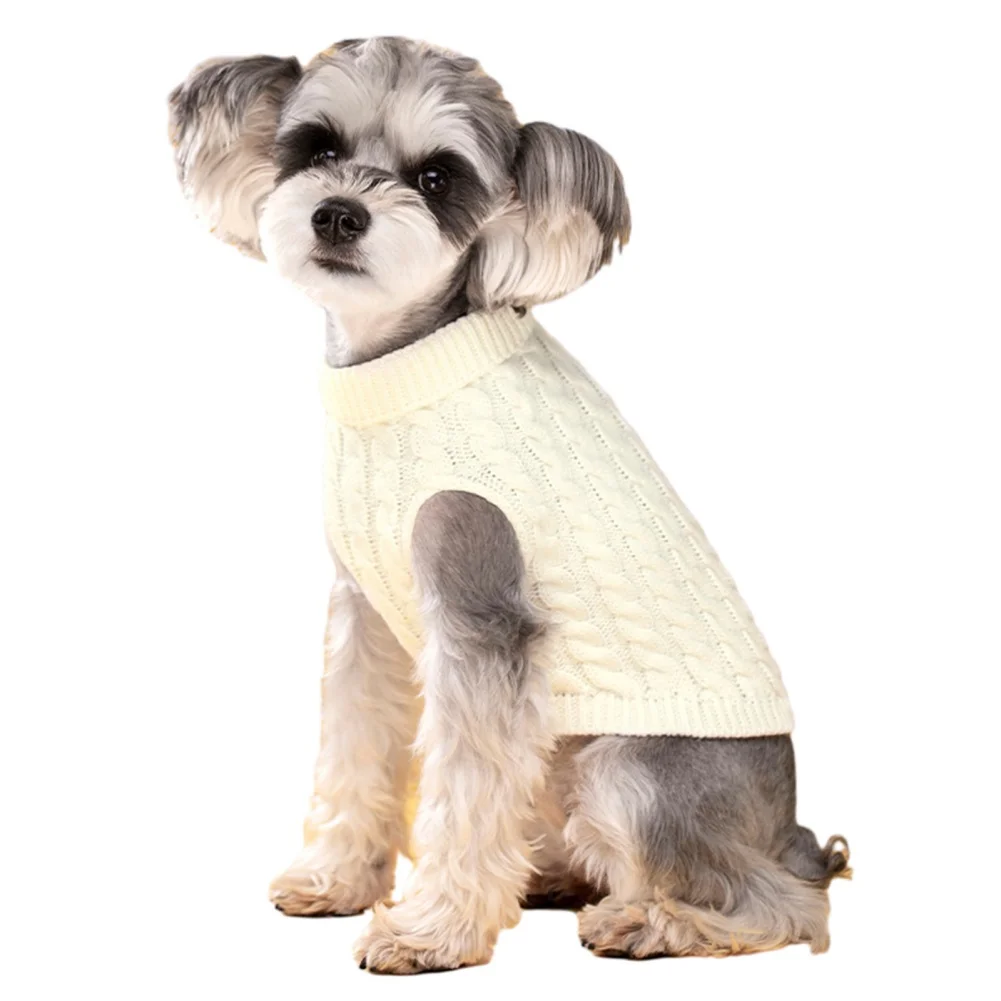thumbnail image 1 of Suéteres tipo jersey para cachorros, para perros pequeños, medianos y gatos, chaleco de invierno de cuello alto para perros, sudadera de punto navideña para mascotas, atuendos, ropa, 1 of 5