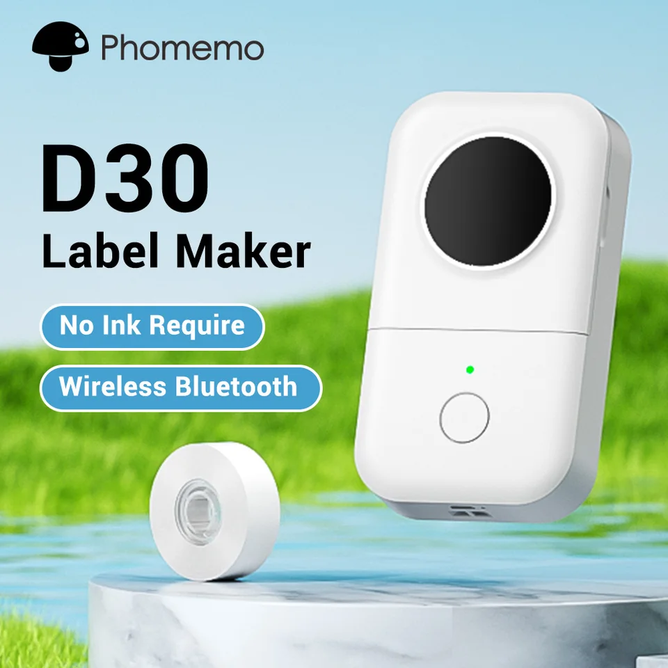 Phomemo D30 Label Maker-ブルーtooth Label Maker 2021 Version ポータブル Mi Thermal Phone Label Prter Easy to use Organization, Home Phomemo D30 Portable Bluetooth Label Maker, Mini Phone Labeler