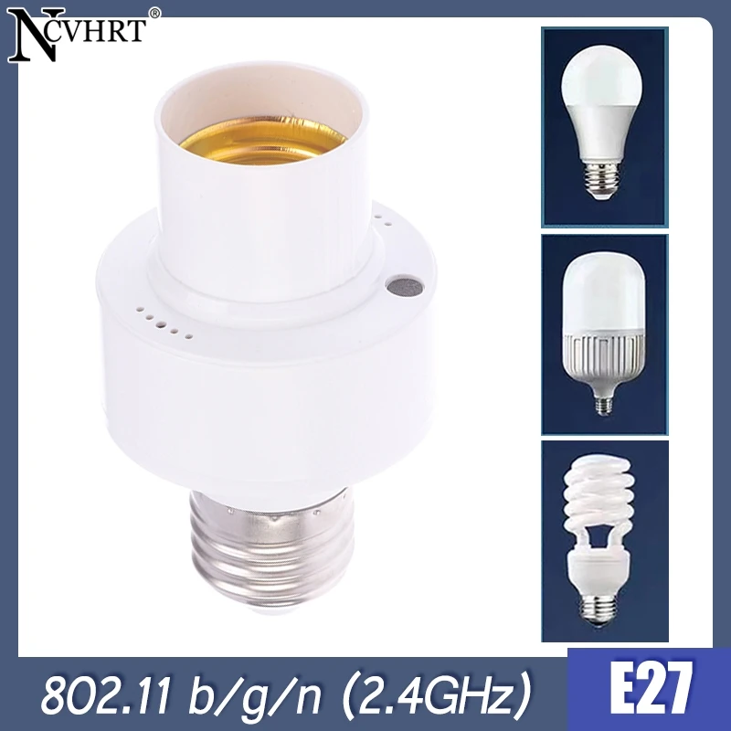 E27 Socket Smart Light Bulb Adapter Lamp Holder Base Kitchen Bedroom Light Bulb Holder Switch Alexa Google Home Voice Control