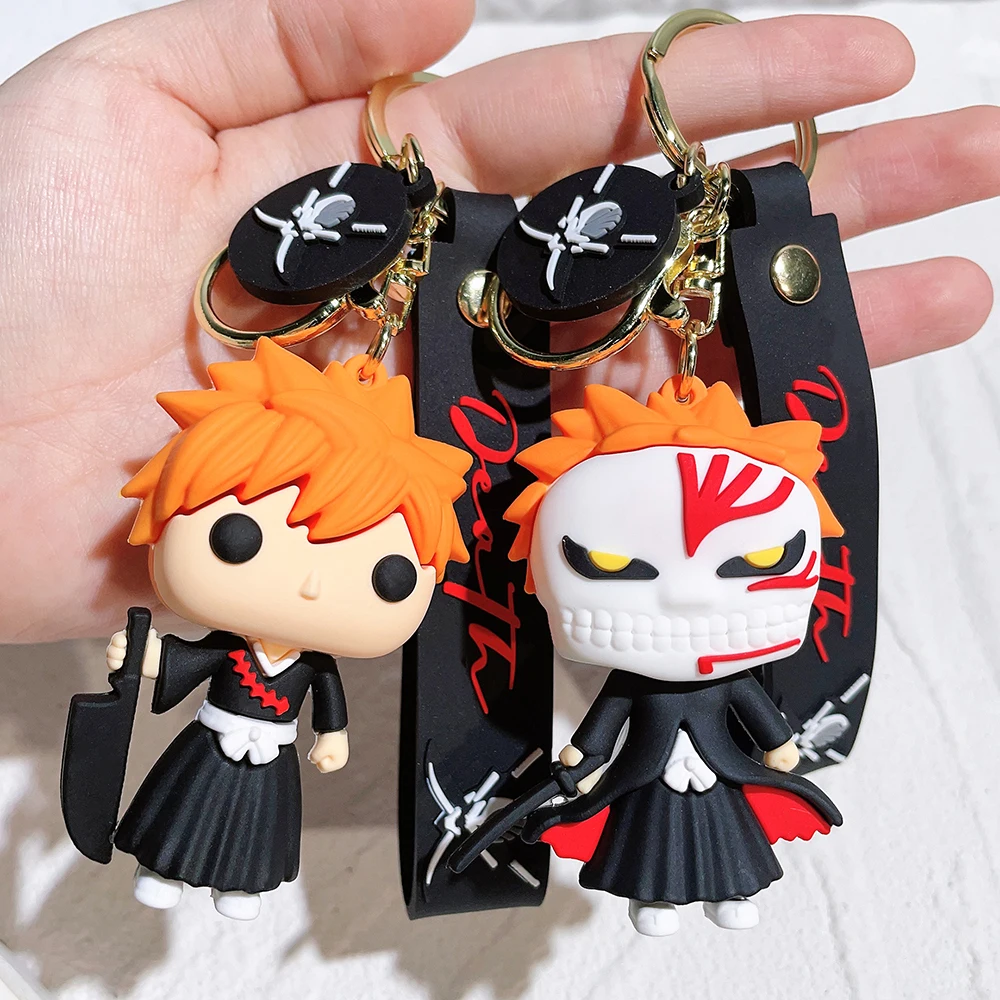 

Японское аниме фигурка из аниме «Блич» Kurosaki Ichigo, модель из ПВХ, брелоки с орнаментом, автомобильный брелок с подвеской, брелок для игрушек, подарки