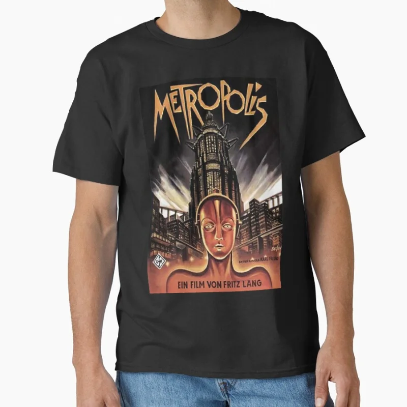 FILMS Retro Sci Fi Metropolis Fritz Lang Film Deutschland Kino Kurzarm Rundhals T-Shirt große Größe Erwachsene Tops S-6XL