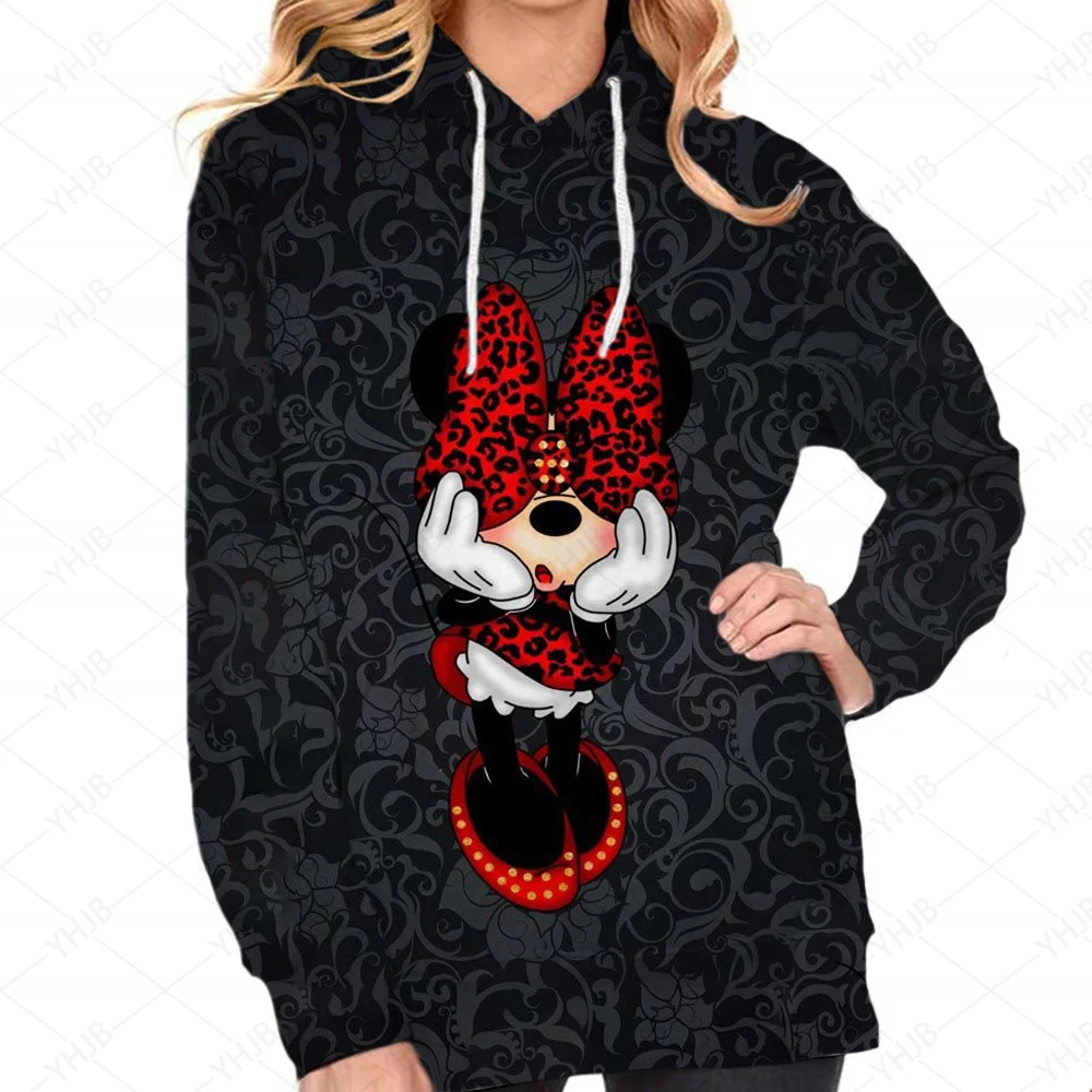 

Disney Mickey Mouse Print Sweatshirts Female Long Sleeve Chic Pullovers Fashion Cartoon Print Y2K Sweatshirt Women Winter Hoodie