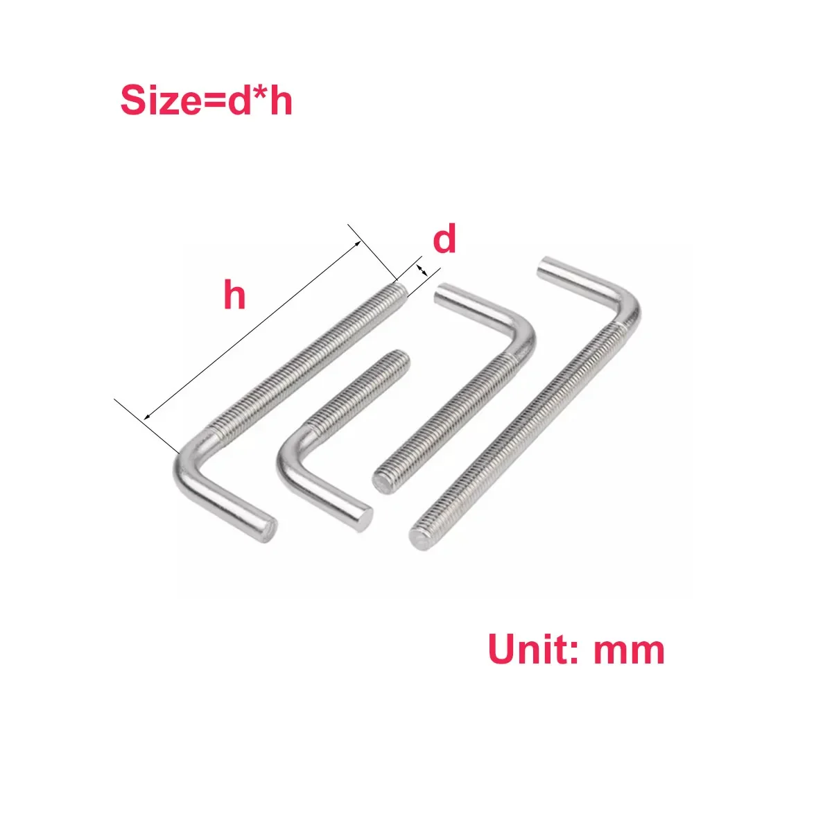 

304 Stainless Steel 7-Shaped Screw/Right Angle Screw/l-Shaped Screw Anchor Bolt