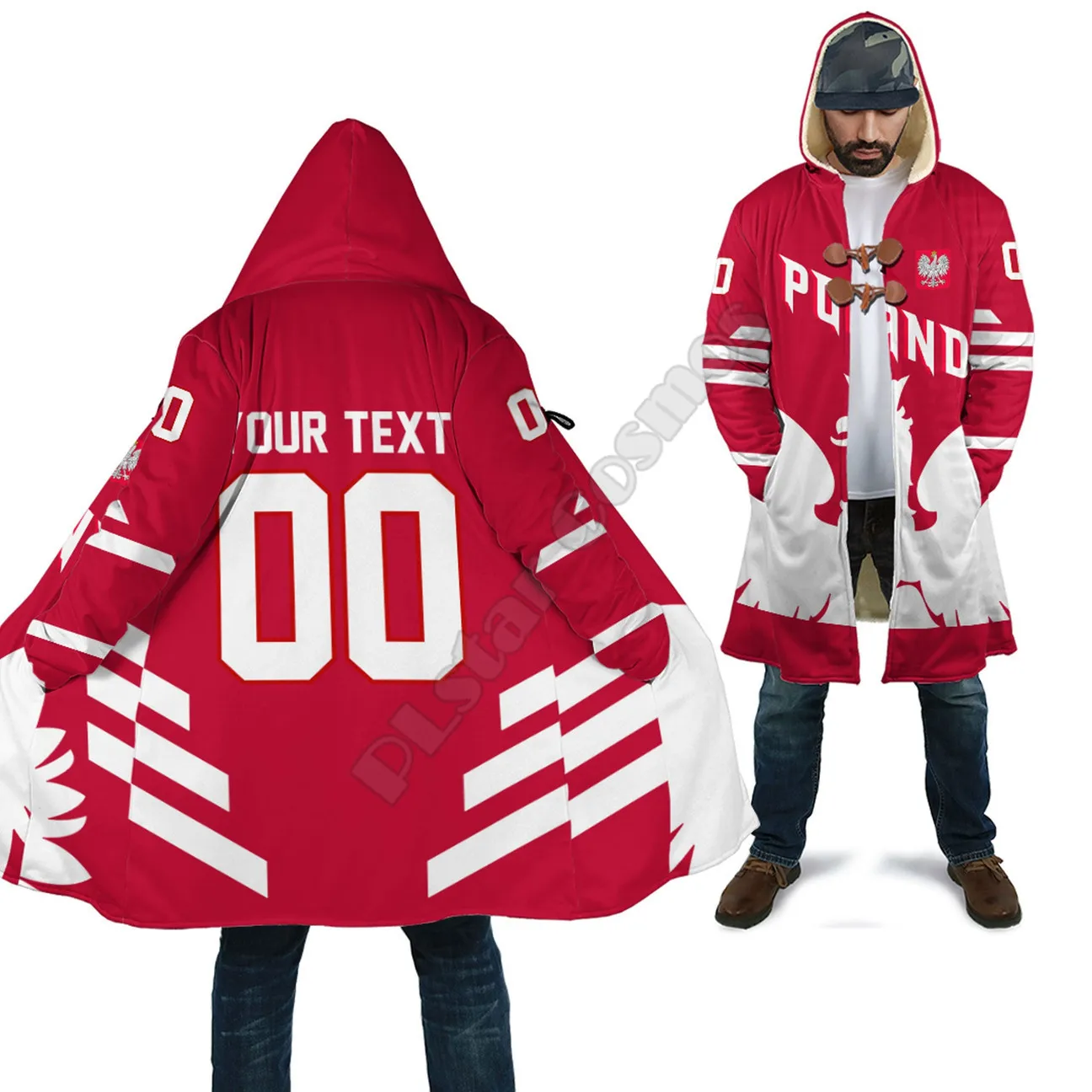 

Custom Name Slovakia Hockey Jersey Style Special Cloak 3D Printed Winter Hooded Cloaks Fleece Wind Breaker Unisex Warm Overcoat