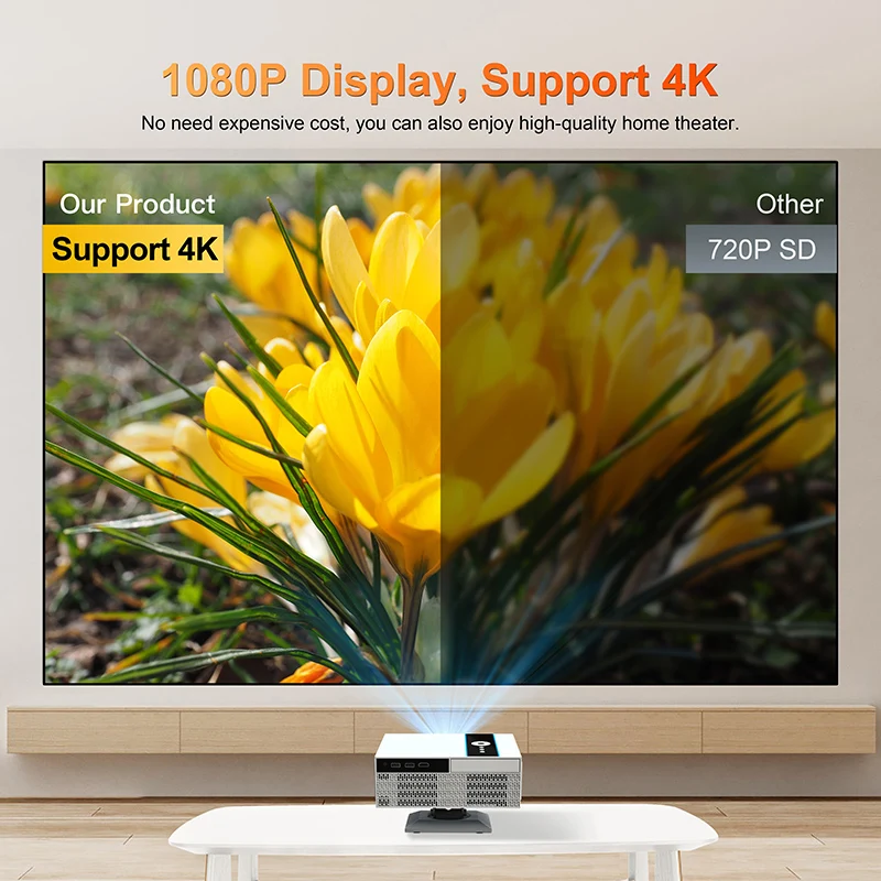 Xnano X6 New Product Projectors Full HD 1080P 380 ANSI Lumens Video Home Theater Android 13 5G WiFi BT5.2 LED Beam Projector