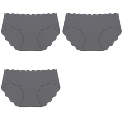3 - Piece Set of Seamless Silk Satin Women's Panties with Wavy Edge and Comfort Fit - XXL (Set 2)