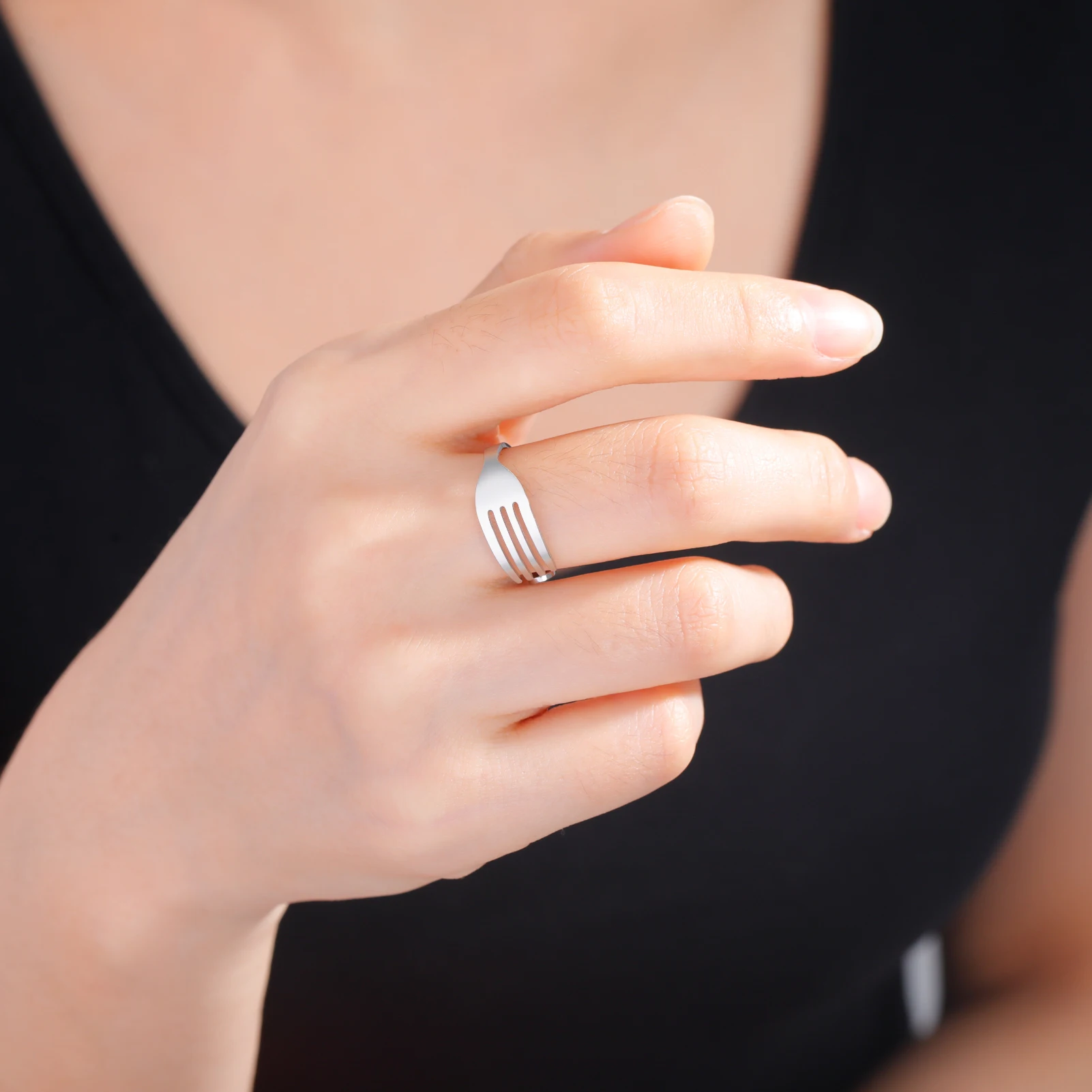 Skyrim Inspired Stainless Steel Adjustable Punk Ring - Unisex Fashion Jewelry Gift