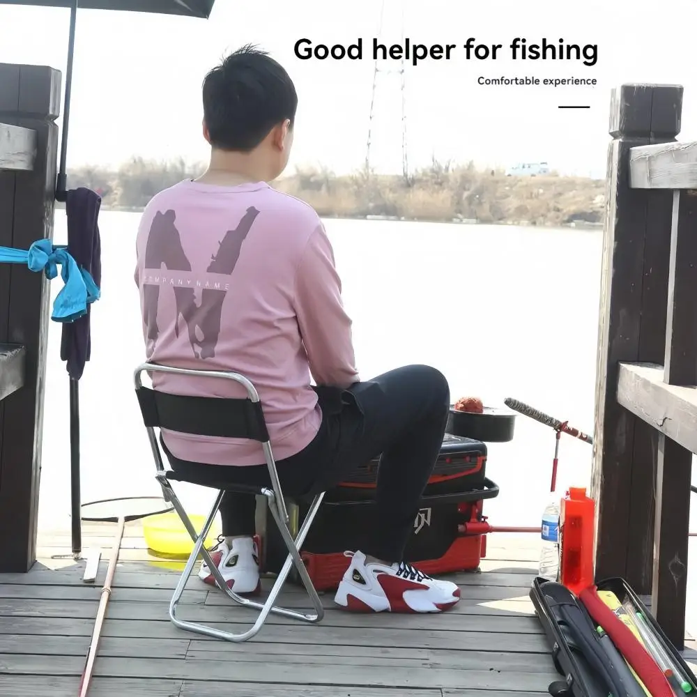 Folding Chair Outdoor Folding Chair Stainless Steel Folding Stool Portable Backrest Chair Outing Backrest Mazar