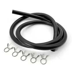 Durable Oil - Resistant Black Rubber Fuel Tube - 5mm x 8mm Leakproof & Wear - Resistant - 3M X 10 clamp (Black)