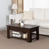 Modern 38.6" Wood Lift Top Coffee Table with Shelf for Livingroom, Espresso 2