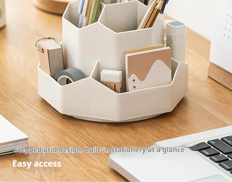 Rotating Pen Holder - Large Capacity Desktop Organizer | 360 Degree Rotation Resin Storage