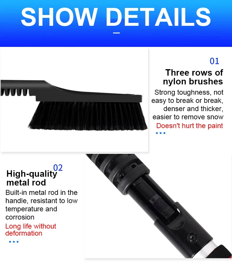 Auto Ice Scraper Windshield Ice Breaker Quick Clean Glass Brush Snow Remover Cleaner Tool Auto Window Winter Snow Brush Shovel