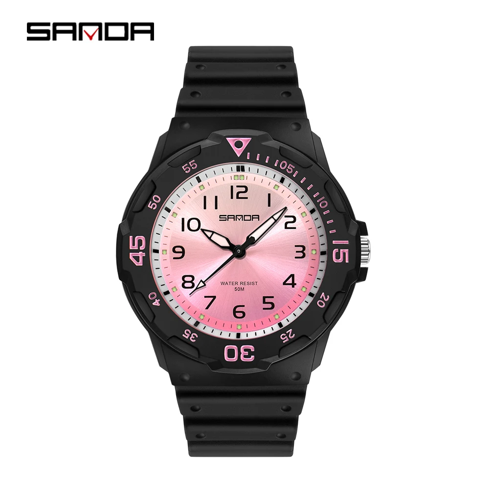 SANDA 2022 New couple style small fresh fashion trend versatile watch glow-in-the-dark 50m waterproof electronic watch