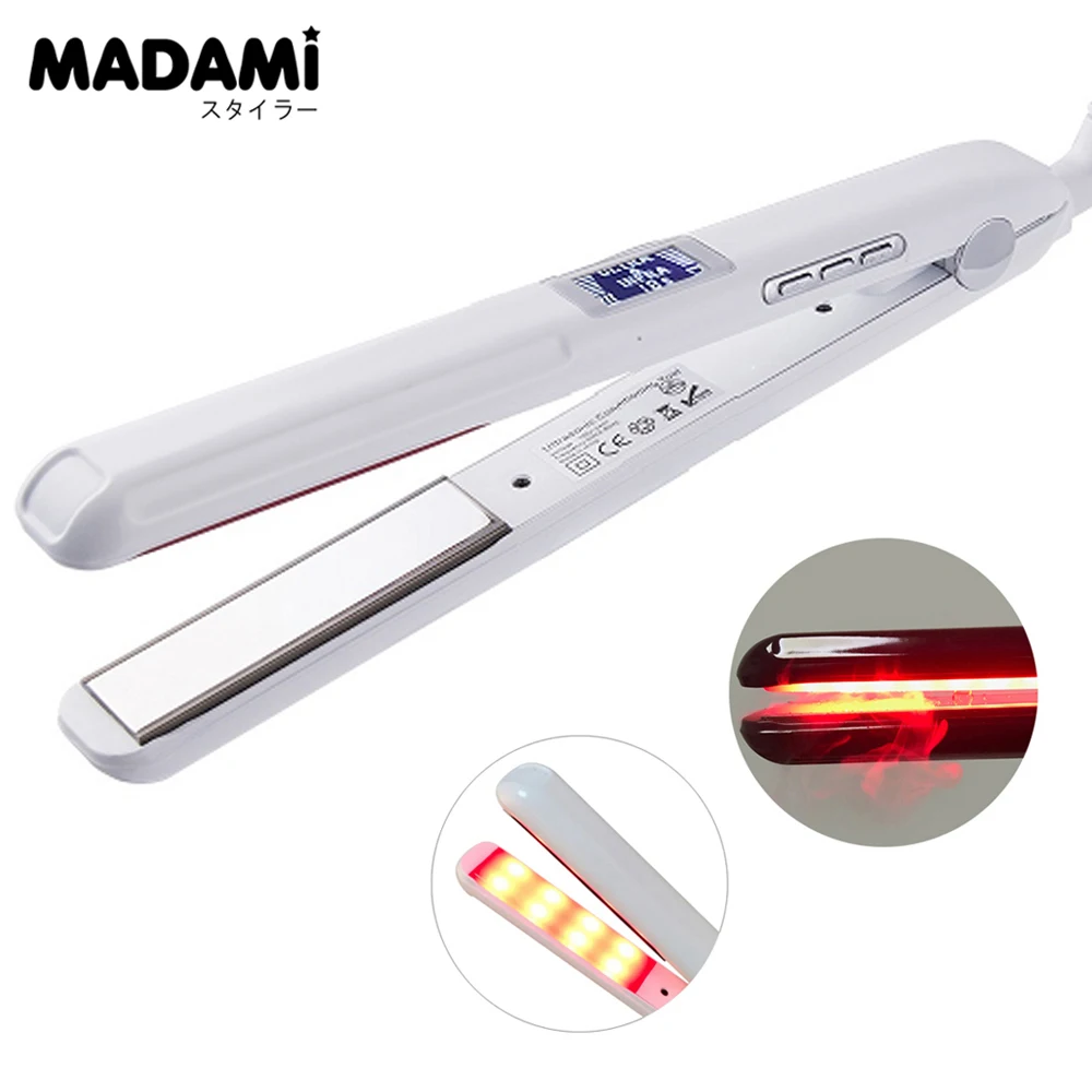 

Hair Care Iron Infrared Ultrasonic Cold Keratin Treatment Argan Oil Smooth Hair Flat Irons Recover Damaged Tool Dual Voltage