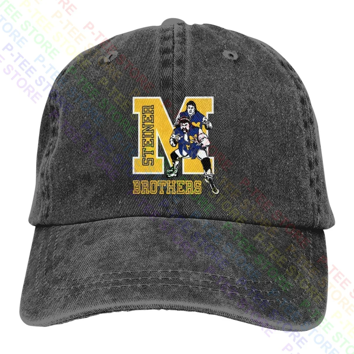 Steiner Brothers Tag Team Retro Wrestling Washed Denim Berretto Da Baseball Trucker Cappelli Design Splicing