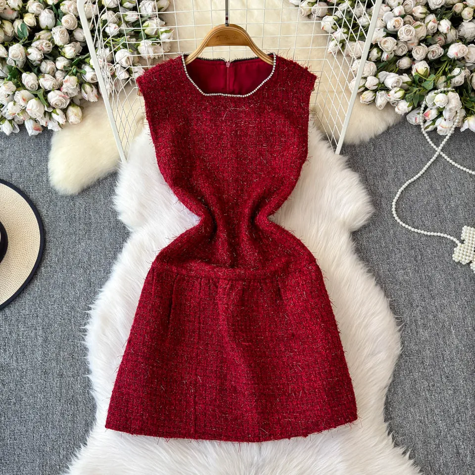 fitted lace wedding dress House Of CB Pietra Mini Dress Red