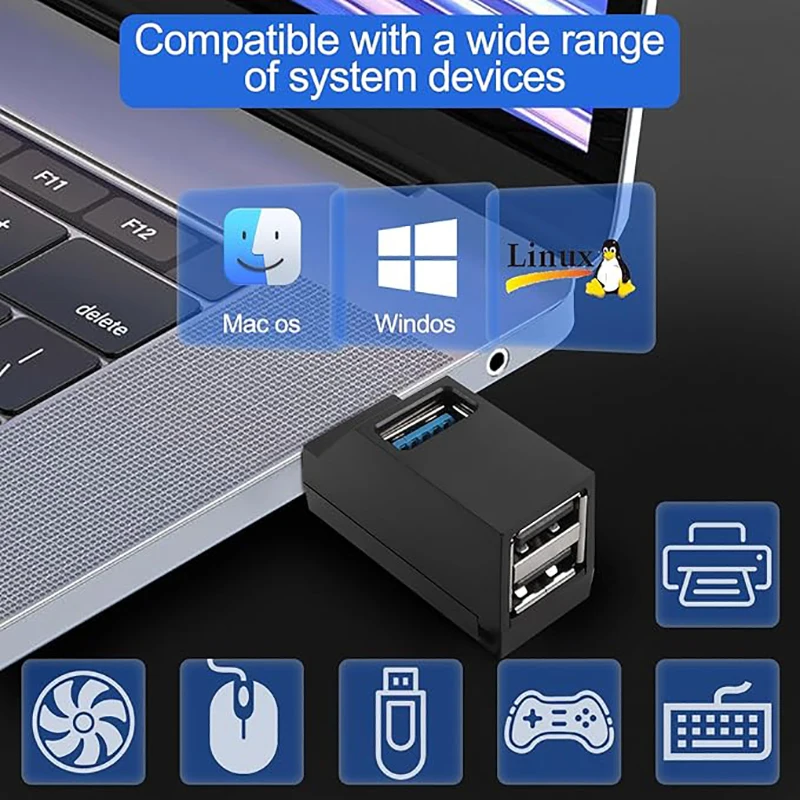 USB 3.0 어댑터 허브 미니 스플리터 박스 1-3포트 고속 USB 2.0 확장기 PC 노트북 U 디스크 카드 리더용