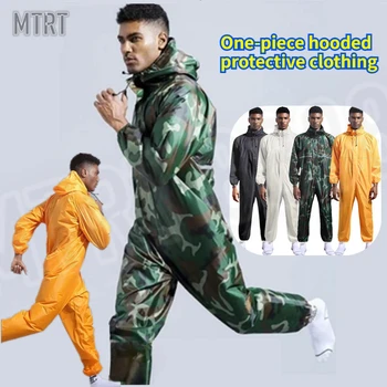 Motorcycle Cover Outdoor Rain Coat Suit Work Clothes One-piece Raincoat Overalls Hooded Hiking Jackets Rainwear 1