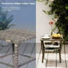 3 Pieces Patio Conversation Set, Outdoor Rocking Chair, Wicker Bistro Set, Outdoor Furniture with Porch Chairs and Coffee Table 4