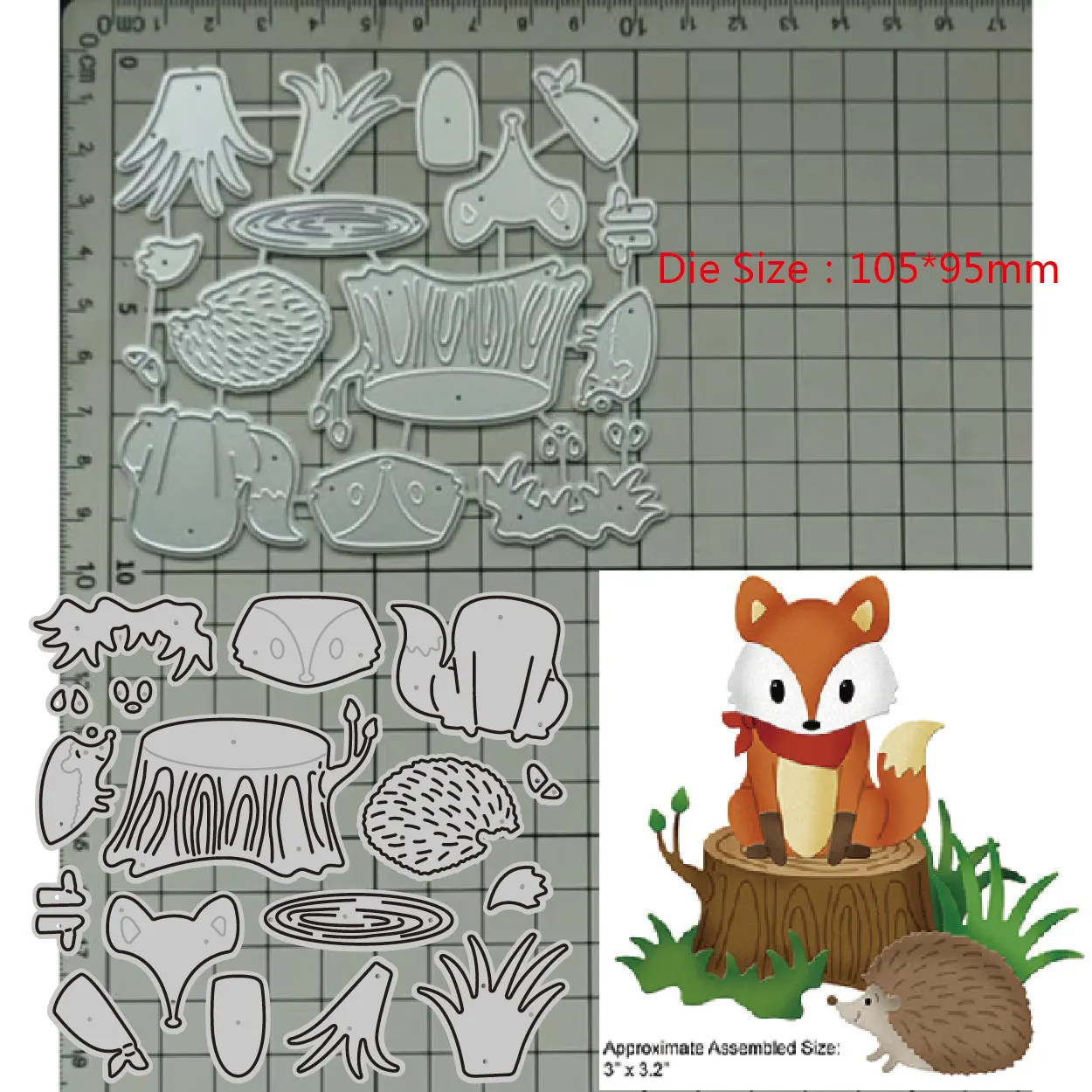2023 New Metal Cutting Dies Fox And Hedgehog Decoration Diy Scrapbook Paper Craft Knife Mold Blade Punch Stencil Dies