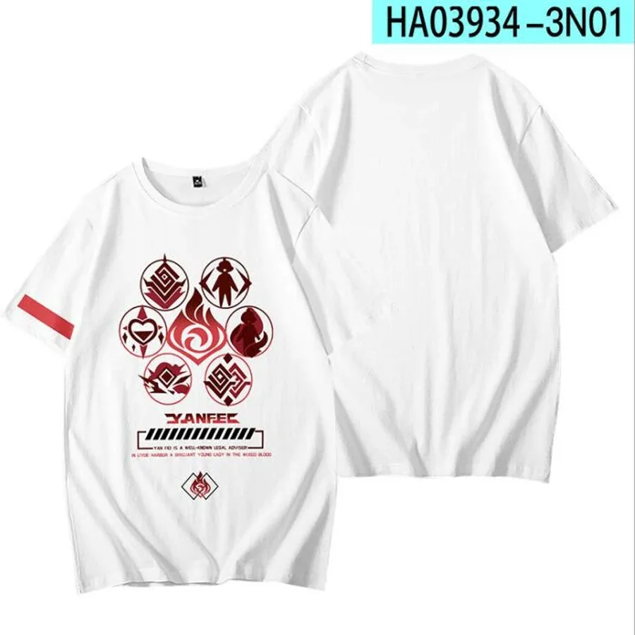 Game Genshin Impact Yanfei 3D T Shirt Women Men Summer Short Sleeve Funny Tshirt Graphic Tees Streetwear Yan Fei Cosplay Costume