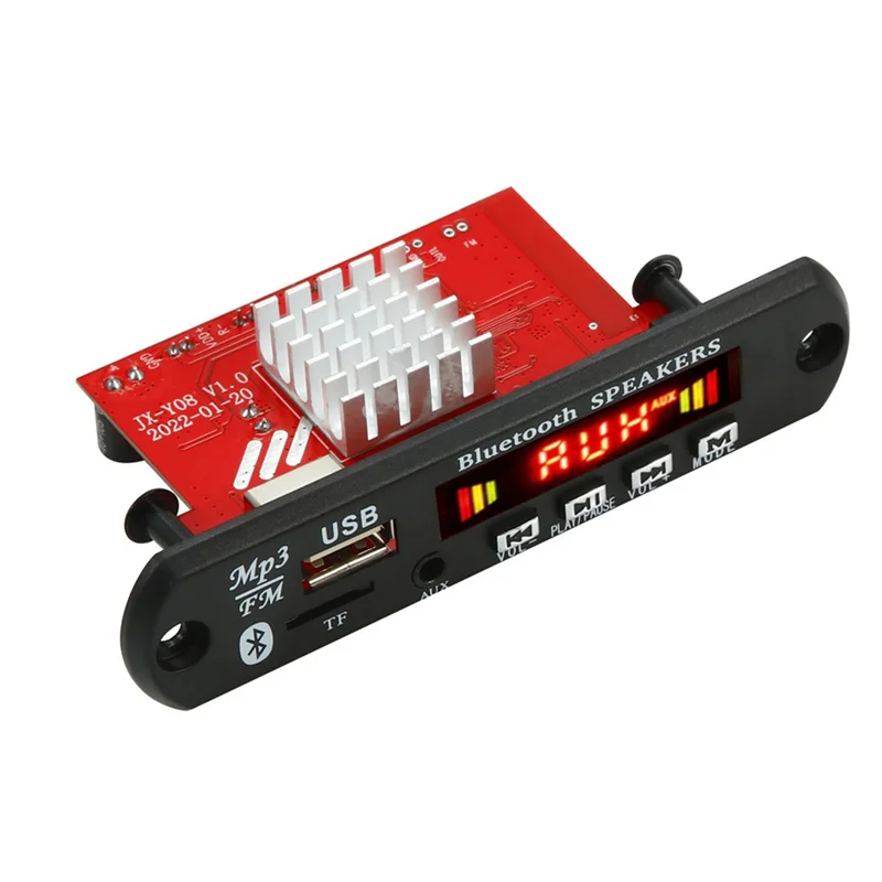 블루투스 5.0 MP3 디코더 보드, 핸즈프리 무선 음악 플레이어, 오디오 모듈, USB TF AUX FM 라디오, 2x60W 앰프, 12V